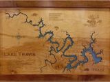 Lake Travis Texas Map Wood Laser Cut Map Of Lake Travis Tx topographical Engraved Etsy