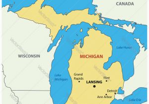 Lakes In Michigan Map Michigan Map Royalty Free Vector Image Vectorstock