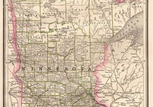 Lakes In Minnesota Map Details About 1886 Antique Minnesota Map State Map Of Minnesota