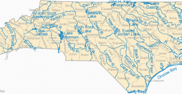 Lakes In north Carolina Map Map Of north Carolina