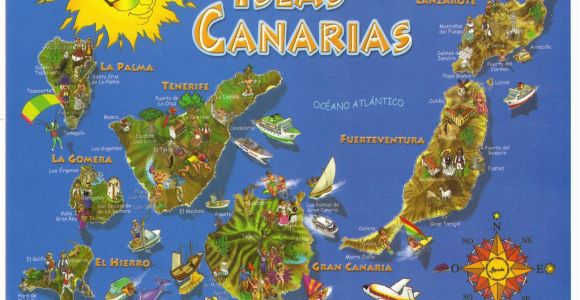 Lanzarote Spain Map Canary islands Spain Map Postcard In 2019 Lanzarote Canarian