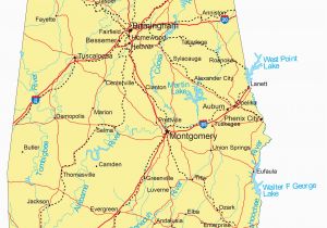 Large Map Of Alabama Large Detailed Highways Map Of Alabama with Major Cities Picture