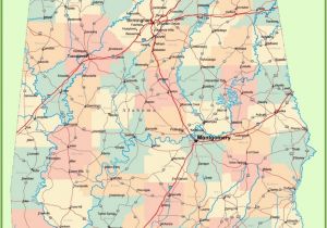 Large Map Of Alabama Large Detailed Map Of Alabama
