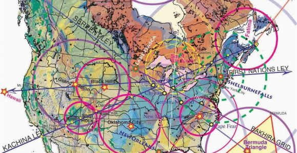 Ley Lines Map Canada north American A Maps 2019