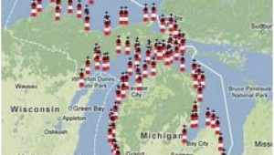 Lighthouses Michigan Map 266 Best Michigan Lighthouses Images On Pinterest Light House