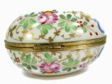 Limoges France Map Vintage Limoges Decor Main Egg Box Hand Painted Floral Gold Trim