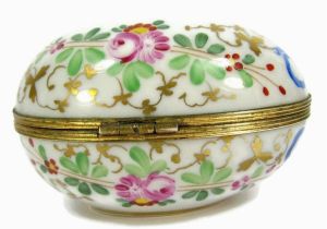 Limoges France Map Vintage Limoges Decor Main Egg Box Hand Painted Floral Gold Trim