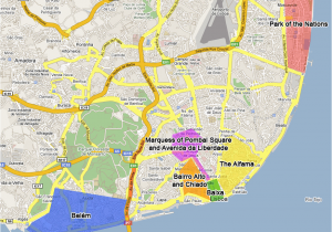 Lisbon Europe Map Lisbon Neighborhoods Districts Interesting areas In