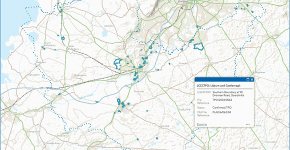 Lisburn northern Ireland Map Trees In the Council area Lisburn Castlereagh