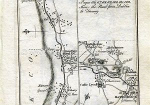 Lismore Ireland Map 1778 Taylor Skinner Antique Ireland Road Map 125 126 Fermoy