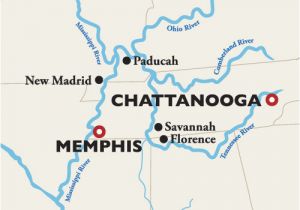 Little Tennessee River Map Memphis to Chattanooga River Cruise