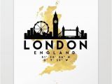 London England On A Map London England Silhouette Skyline Map Art the Beautiful