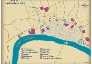 London England On A Map This Map Shows the Size and Layout Of Medieval London In