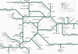 London England Transit Map Great Western Train Rail Maps