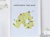 Londonderry Map Ireland Map Of northern Ireland Print