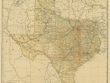 Lonesome Dove Texas Map Railroad and County Map Of Texas 1893 Digital Art by Texas Map Store