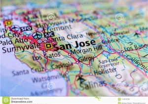 Los Gatos California Map Santa Cruz California Map San Jose California Map Stock Image Of