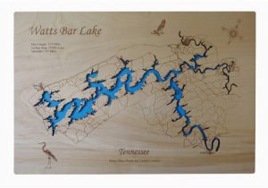 Loudon Tennessee Map Watts Bar Lake Tennessee Wood Laser Cut Map Phds On Artfire