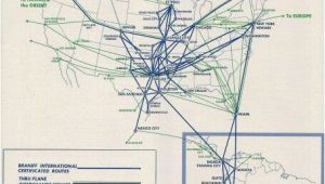 Lufthansa Route Map Europe Braniff International Route Map October 1965 Braniff