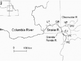 Lyons oregon Map Snake River Map Showing Locations Of Lower Granite Dam Gr Lyons