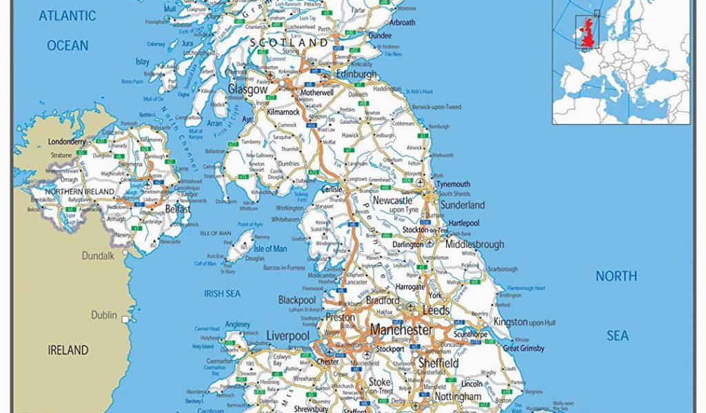 M1 Motorway Map England A1 Paper Laminated Uk Road Map Ga | secretmuseum