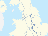 M1 Motorway Map England Autostrada M1 Wielka Brytania Wikipedia Wolna Encyklopedia