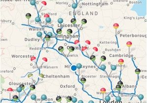 M1 Motorway Map England Motorway Services Gb