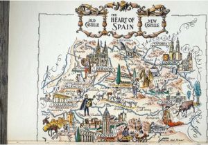 Madrid Spain On A Map Vintage Spain Map Showing Madrid Spain and toledo Travel Wall