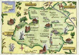 Maidstone England Map Weald Of Kent Family Heritage Village Map Website Link Map Art