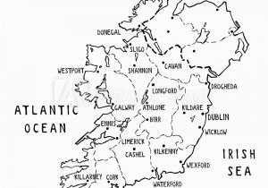 Major Cities In Ireland Map Fotografie Obraz Ireland Hand Drawn Map Vector Illustration with