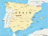 Major Cities In Spain Map Fotografie Obraz Spain Political Map with the Capital Madrid