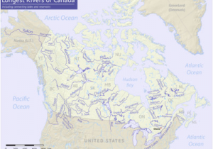Major Rivers In Canada Map List Of Rivers by Length Revolvy