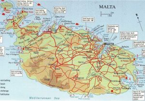 Malta On Europe Map Map Over Malta and Comino Big Map with Interesting Places