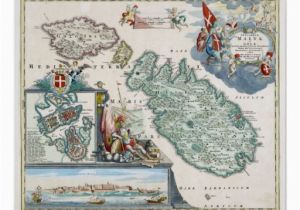 Malta On Map Of Europe 1720 Malta Map Poster Zazzle Com Old Malta Malta Map