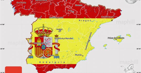 Map 0f Spain Flag Map Of Spain