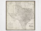 Map 0f Texas Map Of Texas Texas Canvas Map Texas State Map Antique Texas Map