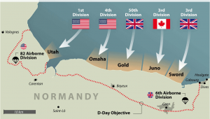 Map Caen France D Day normandy Landings Map Wwii Europe 1944 D Day