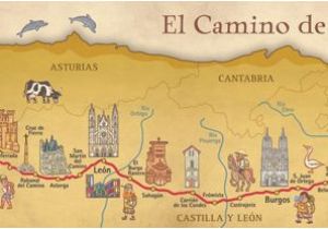 Map Camino Frances Camino Frances De Santiago Pilgrim souvenir Poster Map In