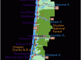 Map Coos Bay oregon Simple oregon Coast Map with towns and Cities oregon Coast In