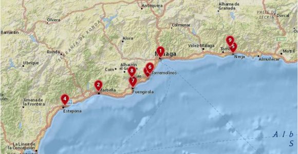 Map Costa Del sol Spain where to Stay In the Costa Del sol Best Cities Hotels