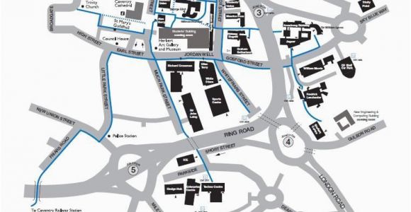 Map Coventry England Campus Map Information Card Edition Campus Map Coventry