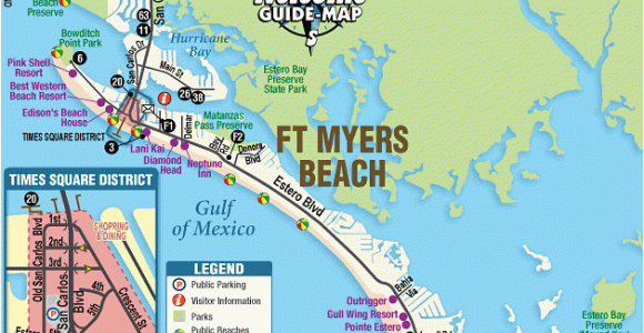 Map From Michigan to Florida Ft Myers Beach Street Map Map Of fort Myers Beach Florida