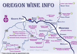 Map Grants Pass oregon the oregon Wine Info