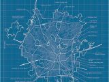 Map Greenville Texas San Antonio Artistic Blueprint Map by Maphazardly On Etsy 30 00