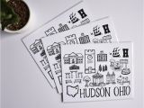 Map Hudson Ohio Hudson Ohio Map Print Fiber and Gloss