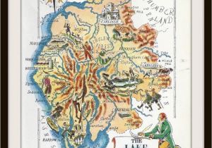 Map Lake District England England Map Jacques Liozu 1956 Lake District Wordsworth Great Britain United Kingdom Frameable Wall Art History Geography Teacher