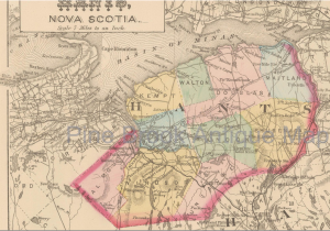 Map Maritimes Canada Map Showing Communities within Hants County Nova Scotia