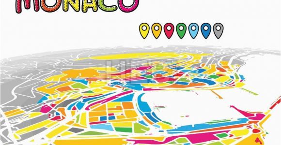 Map Monaco France Monaco Monaco Downtown Map In Perspective Monaco Map