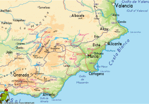 Map Murcia Spain area Murcia Spanien