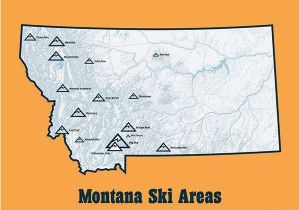 Map New England Ski Resorts Montana Ski Resorts Map 11×14 Print Ski areas Skiing